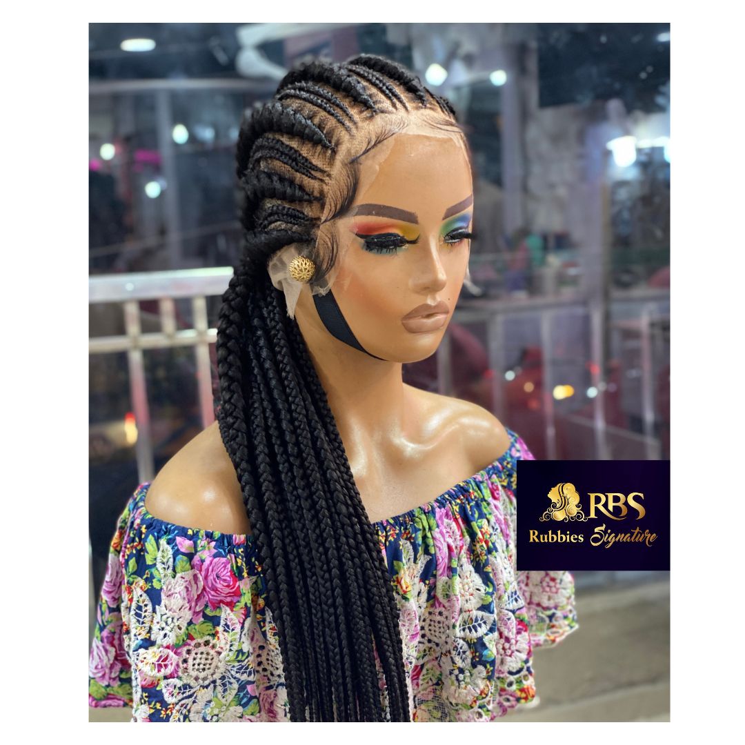 Ready to ship full lace, bleached knot, jumbo box braids for black women. -  Wigs black, average, braided, long, human hair