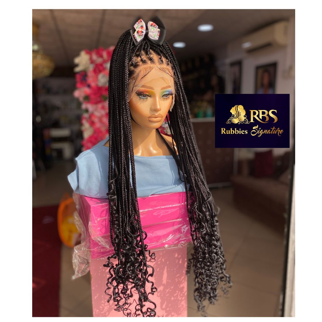 KNOTLESS BRAIDS+ CURLY ENDS - Braided Wigs Store Nigeria